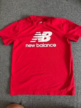 New Balance Red Short-Sleeve Logo Tee for Kids